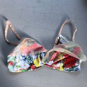 Private Arts Floral Print Bikini Bra Top